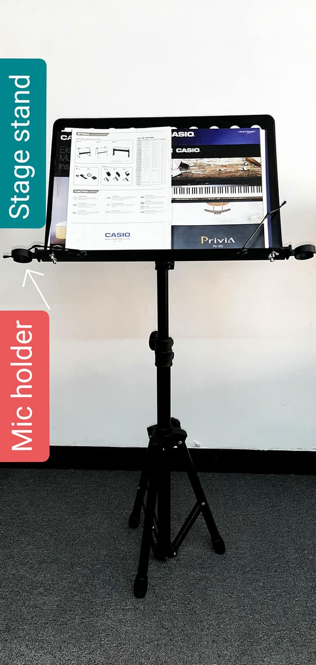 Note music stand with mic holder | Do Re Mi For Music